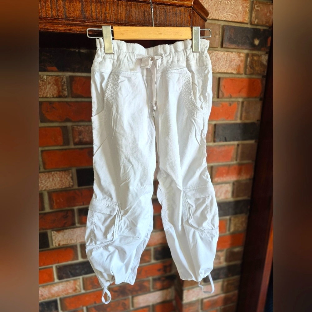 lululemon athletica White Cropped Cargo Joggers with Drawstring Ankles